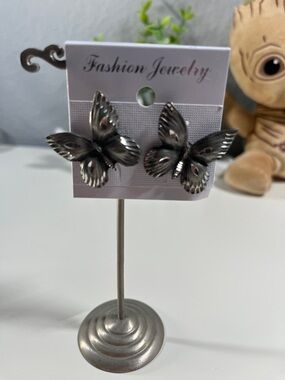 Silver Butterfly Stud Earrings - Fashion Jewelry